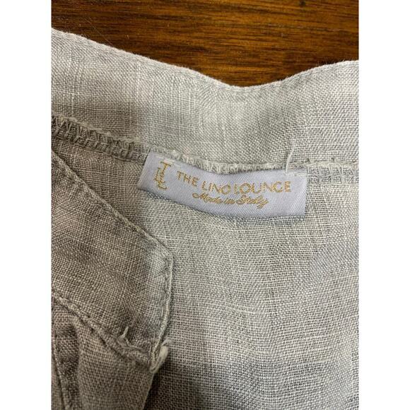 Linen Lagenlook Resort Beach Cottagecore Spring Top Women XL Neutral Italy Light - Picture 2 of 7